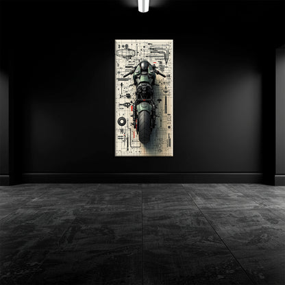 Motorcycle Blueprint Lab Wall Art