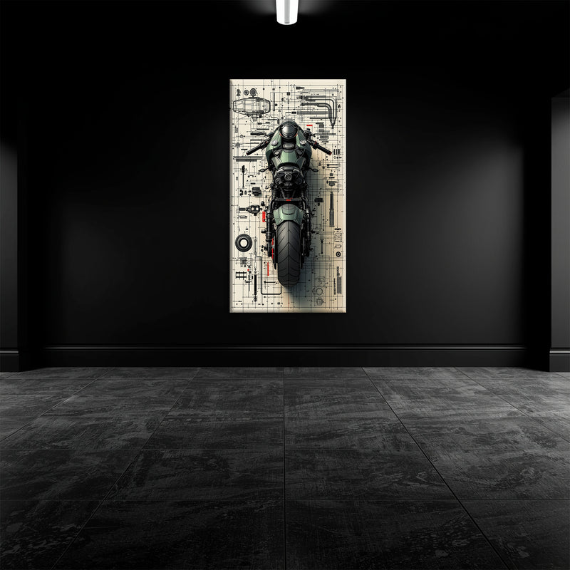 Motorcycle Blueprint Lab Wall Art