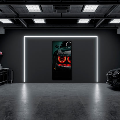 Dodge Challenger Red Halo Wall Art