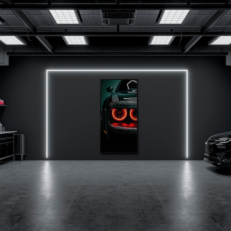 Dodge Challenger Red Halo Wall Art