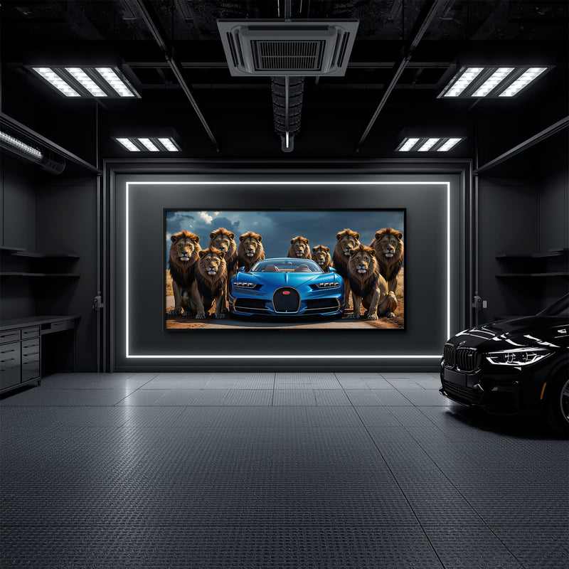 Bugatti Chiron Lion Guard Wall Art