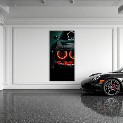 Dodge Challenger Red Halo Wall Art