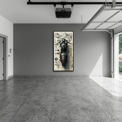 Motorcycle Blueprint Lab Wall Art