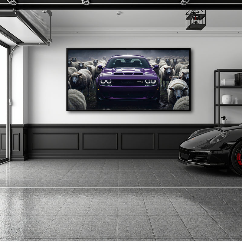 Dodge Challenger Hellcat Black Sheep Wall Art