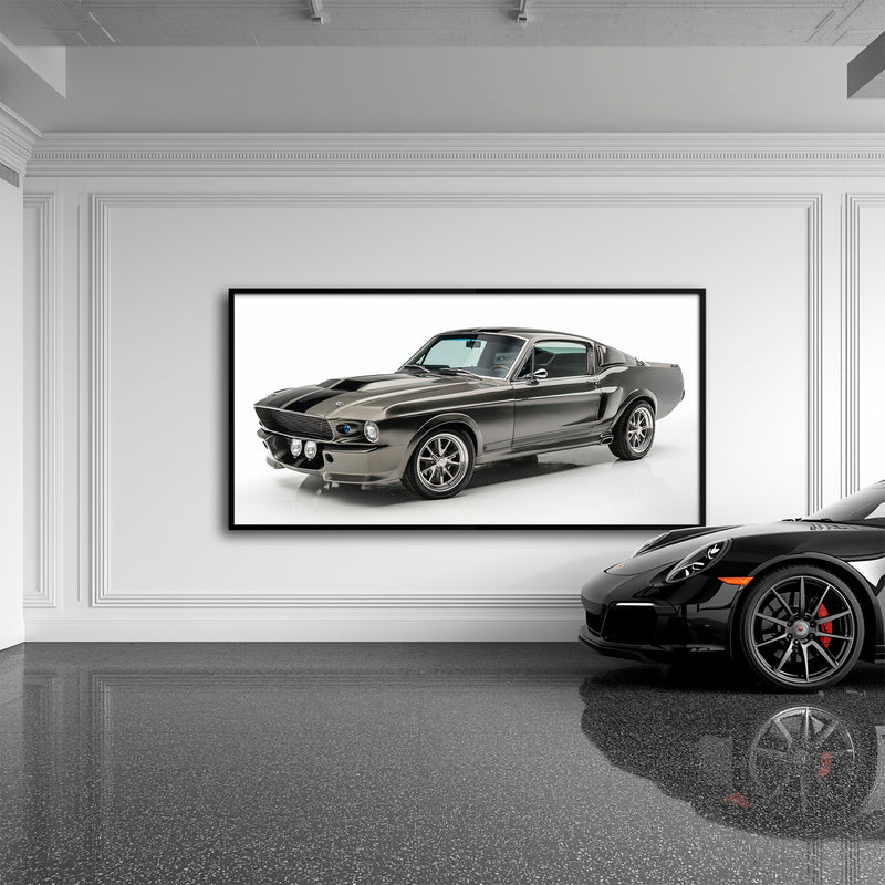 Classic Shelby Mustang 1968 Silver Ghost Wall Art