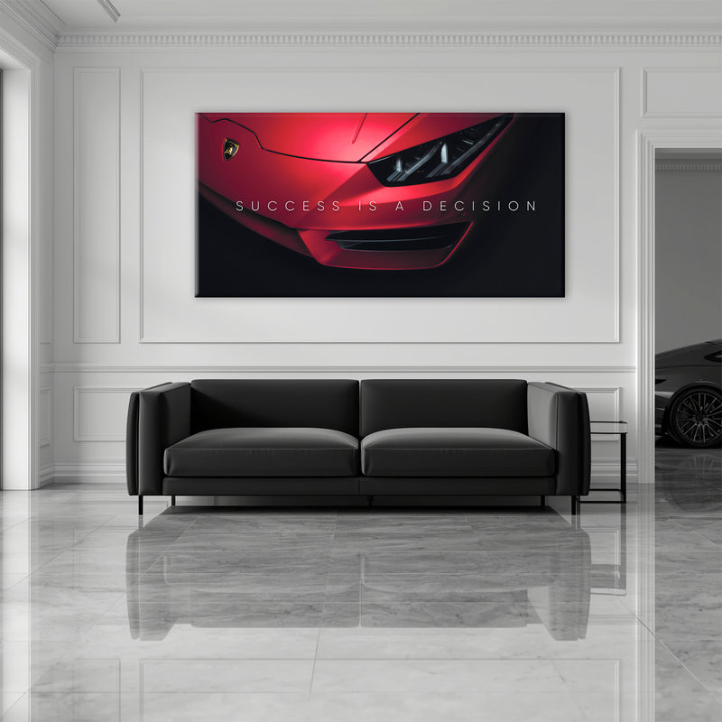 Red Lamborghini Wall Art Success Canvas Print
