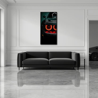 Dodge Challenger Red Halo Wall Art