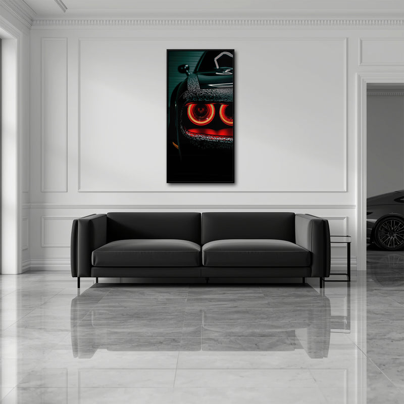 Dodge Challenger Red Halo Wall Art