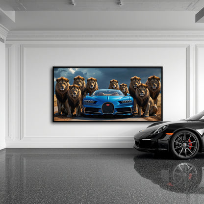 Bugatti Chiron Lion Guard Wall Art