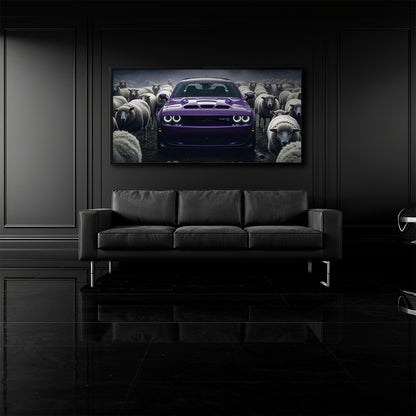 Dodge Challenger Hellcat Black Sheep Wall Art