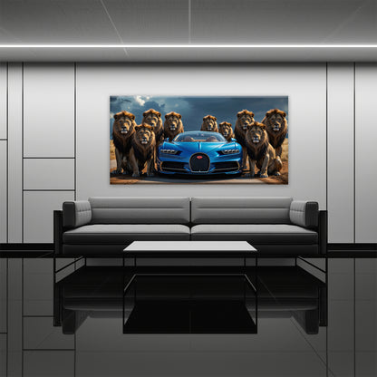Bugatti Chiron Lion Guard Wall Art