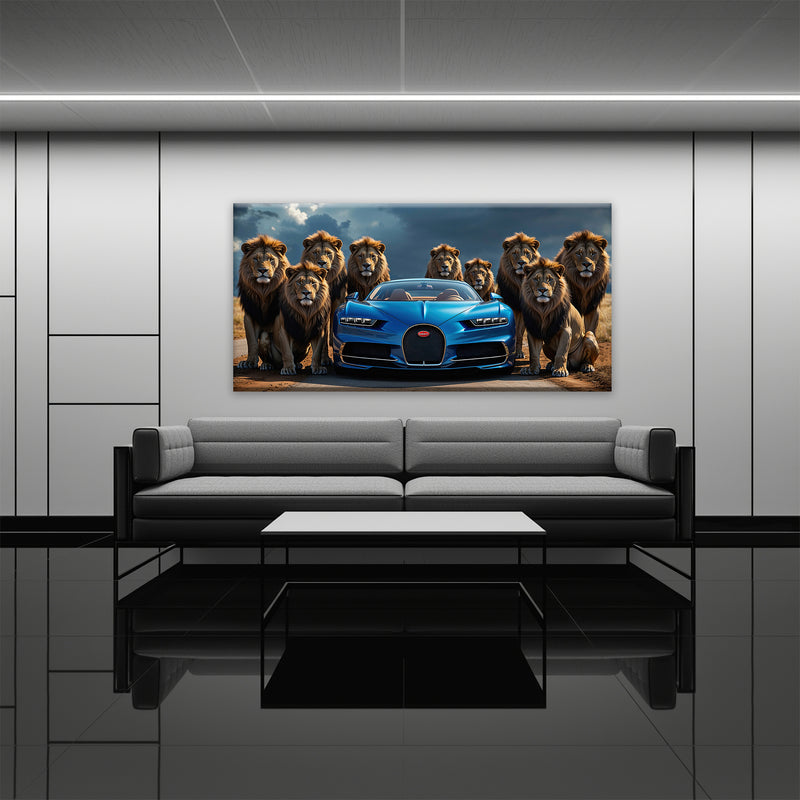 Bugatti Chiron Lion Guard Wall Art
