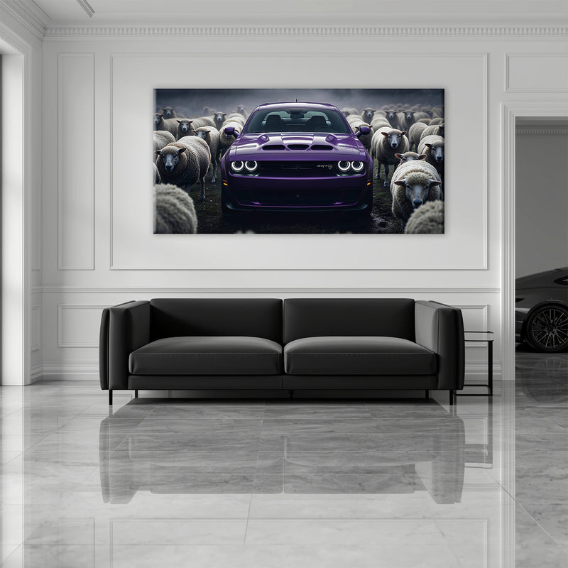 Dodge Challenger Hellcat Black Sheep Wall Art