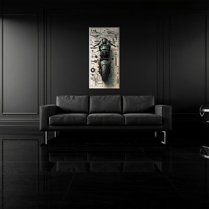 Motorcycle Blueprint Lab Wall Art