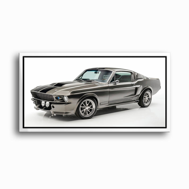 Classic Shelby Mustang 1968 Silver Ghost Wall Art