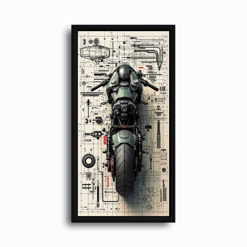 Motorcycle Blueprint Lab Wall Art
