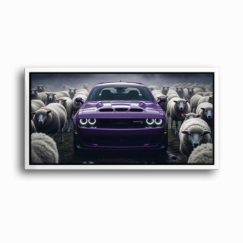 Dodge Challenger Hellcat Black Sheep Wall Art