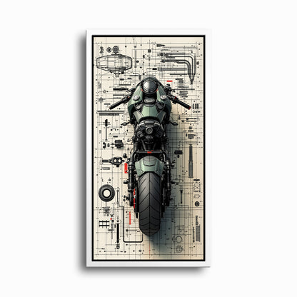 Motorcycle Blueprint Lab Wall Art
