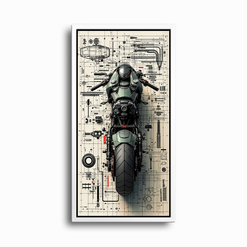 Motorcycle Blueprint Lab Wall Art