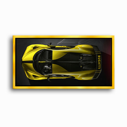 Yellow Bugatti Golden Velocity Wall Art