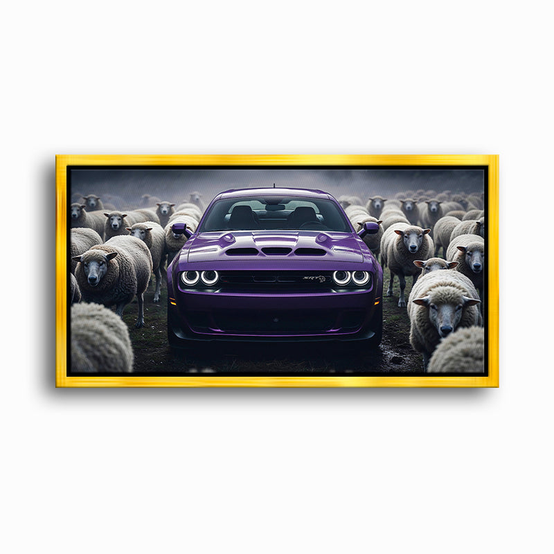 Dodge Challenger Hellcat Black Sheep Wall Art