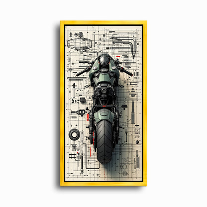 Motorcycle Blueprint Lab Wall Art