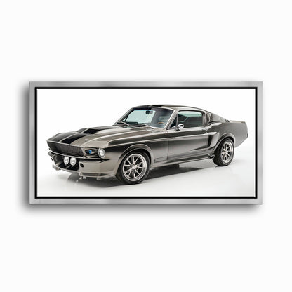 Classic Shelby Mustang 1968 Silver Ghost Wall Art