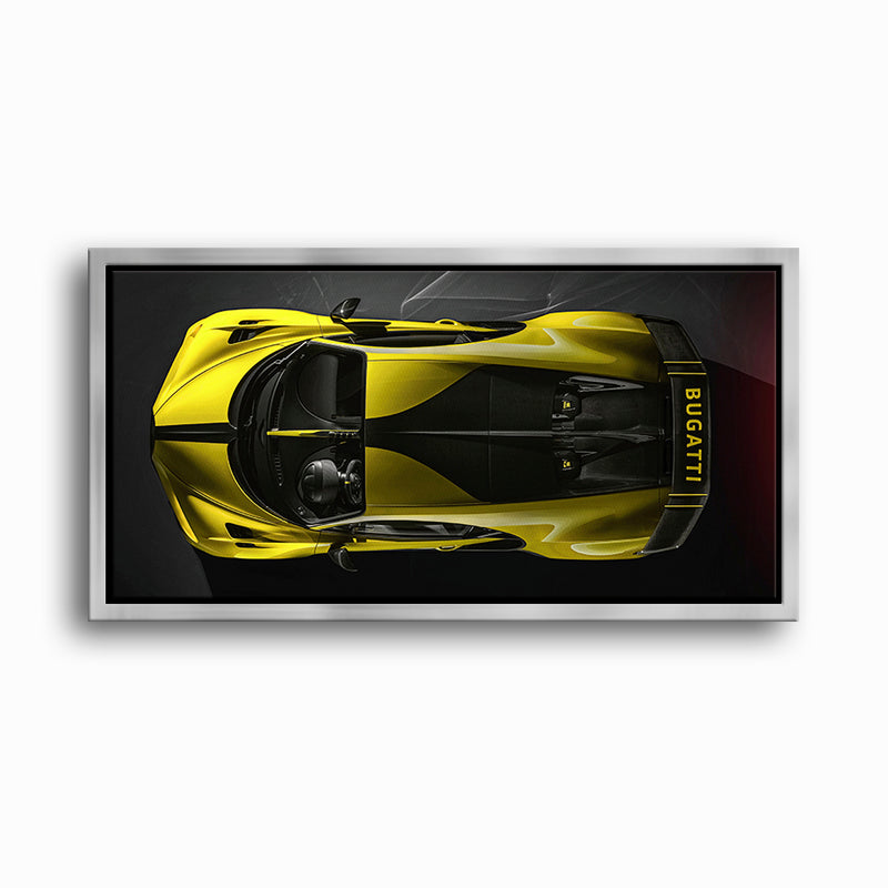 Yellow Bugatti Golden Velocity Wall Art