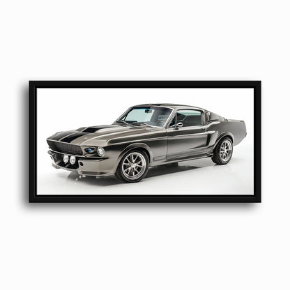 Classic Shelby Mustang 1968 Silver Ghost Wall Art