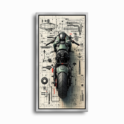 Motorcycle Blueprint Lab Wall Art