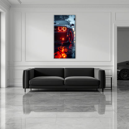 Dodge Challenger R/T Red Rain Wall Art