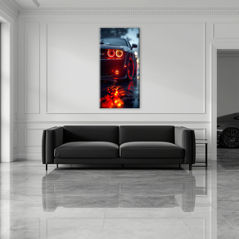 Dodge Challenger R/T Red Rain Wall Art