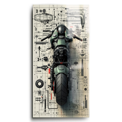 Motorcycle Blueprint Lab Wall Art