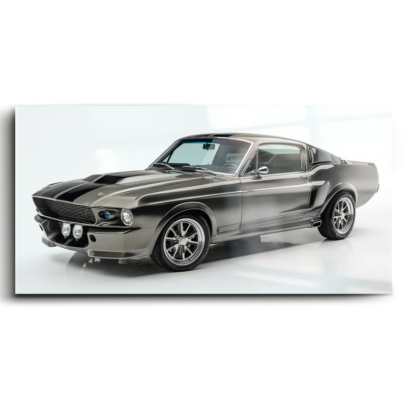 Classic Shelby Mustang 1968 Silver Ghost Wall Art