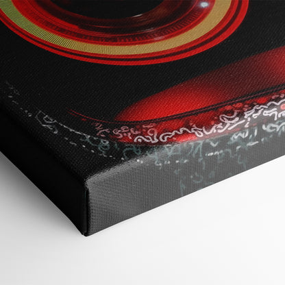 Dodge Challenger Red Halo Wall Art