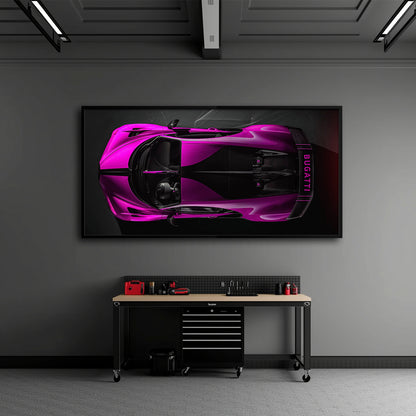 Pink Bugatti Magenta Strike Wall Art