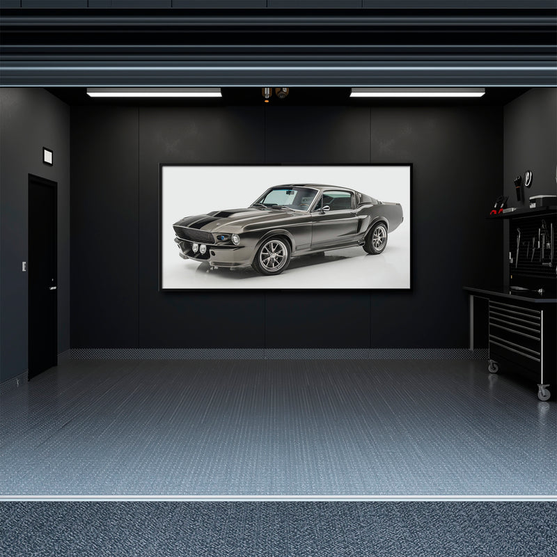 Classic Shelby Mustang 1968 Silver Ghost Wall Art