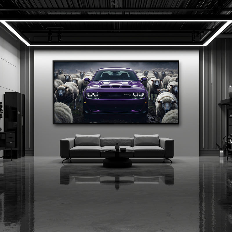 Dodge Challenger Hellcat Black Sheep Wall Art