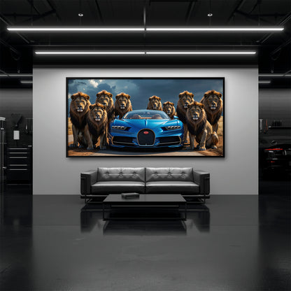Bugatti Chiron Lion Guard Wall Art