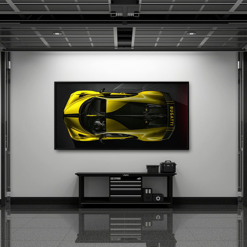 Yellow Bugatti Golden Velocity Wall Art