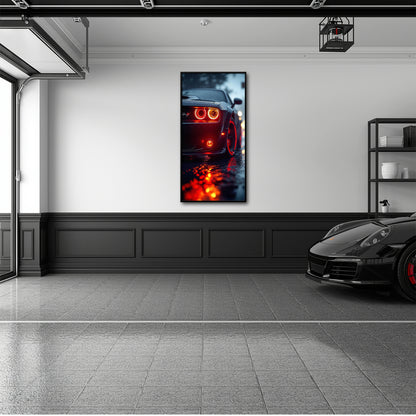 Dodge Challenger R/T Red Rain Wall Art
