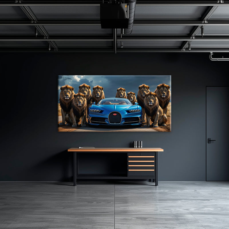 Bugatti Chiron Lion Guard Wall Art