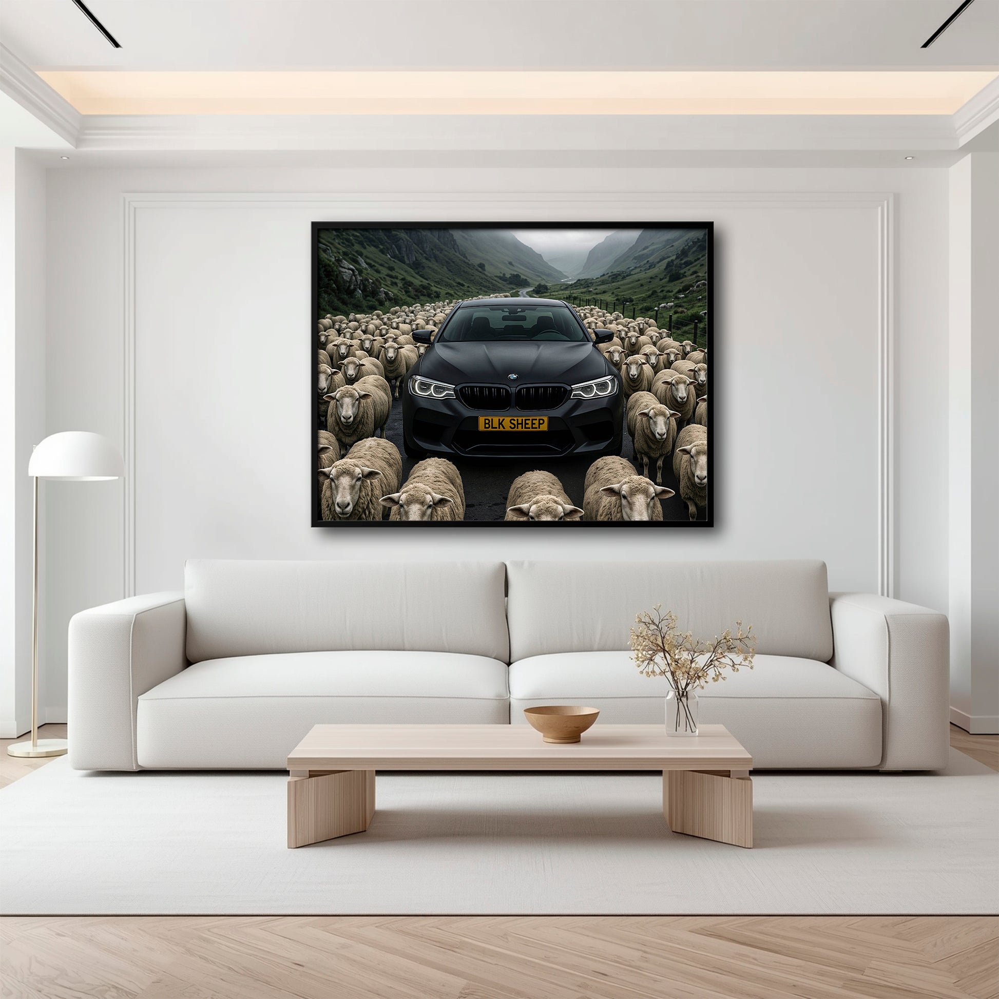 Motivational BMW wall art about standing out from the crowd
