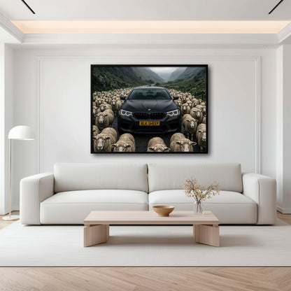Motivational BMW wall art about standing out from the crowd
