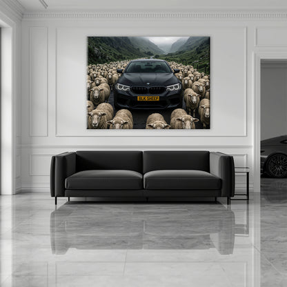 BLK SHEEP luxury car wall art for automotive-inspired interiors