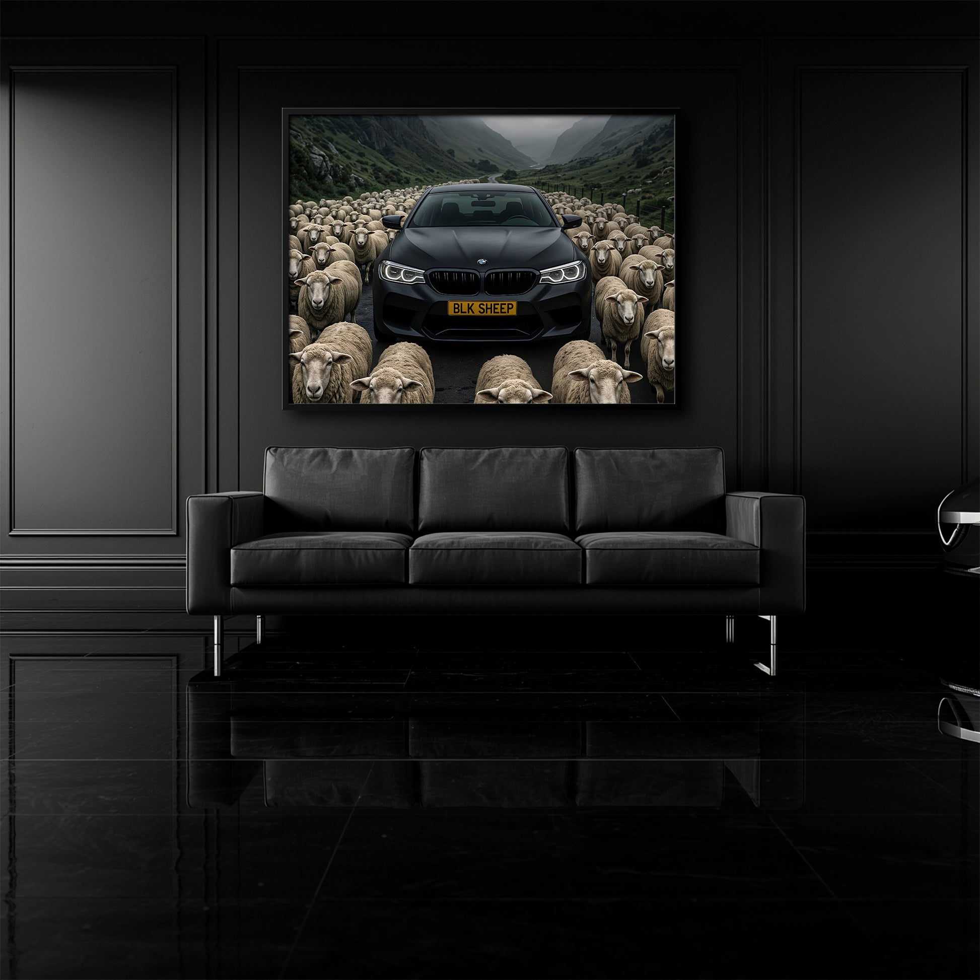 Luxury BMW canvas wall art for modern interiors

