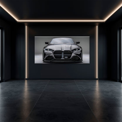 Gray BMW M4 Steel Phantom Wall Art