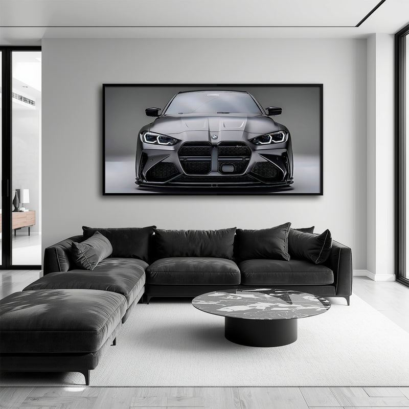 Gray BMW M4 Steel Phantom Wall Art