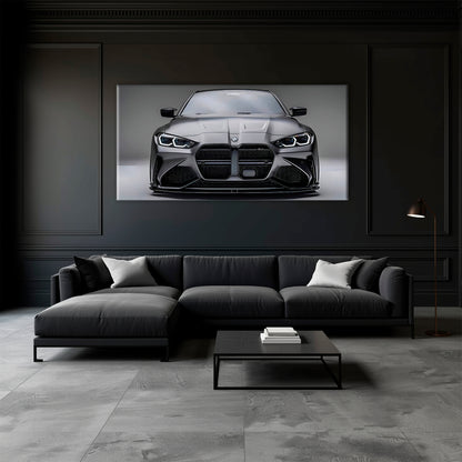 Gray BMW M4 Steel Phantom Wall Art