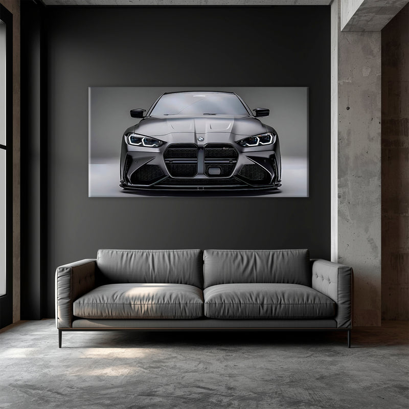 Gray BMW M4 Steel Phantom Wall Art